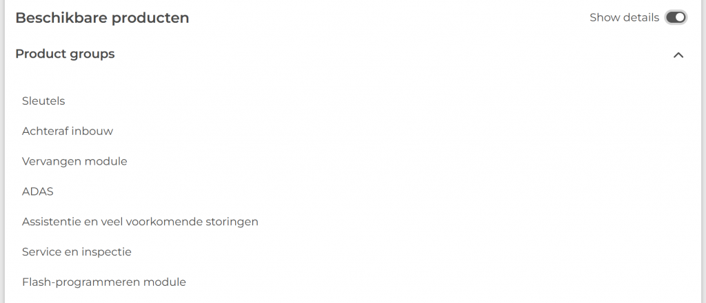 Kies een productgroep uit