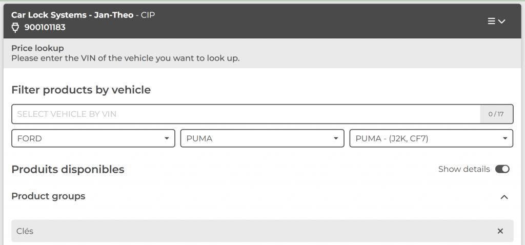 Entrez les informations du véhicule.